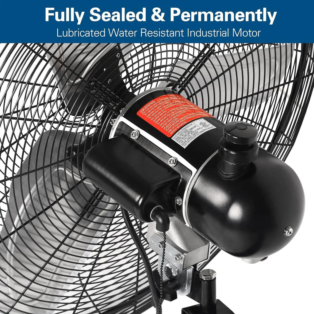 BILT HARD 24 in. 6300 CFM Outdoor Oscillating Wall Fan, 3-Speed Heavy Duty Outdoor Waterproof Wall Fans, High Velocity Outdoor Fans for Patio, Industrial, Commercial, Warehouse and Jobsites, UL Listed-Fan-Grease Monkey Garage