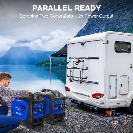 BILT HARD 2500W Portable Inverter Generator – Quiet 80cc 4-Stroke Ducar® Engine, CO Sensor, 120V AC & 12V DC, Compact Backup Power for Camping, RV, Home-Generator-Grease Monkey Garage