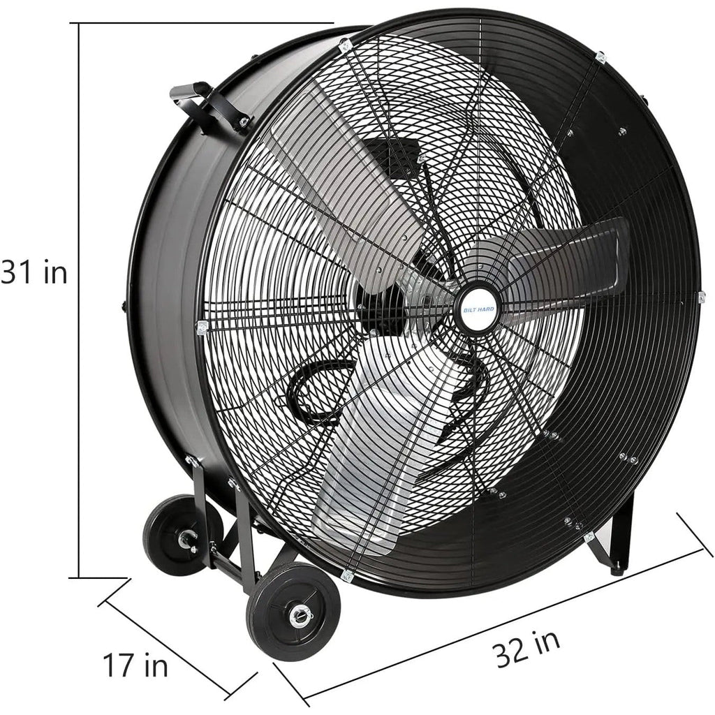 BILT HARD 30" 9100 CFM High Velocity Drum Fan, 2-Speed Heavy Duty Industrial Shop Fan for Commercial, Garage, Warehouse, Workshop, Factory and Basement, UL Listed-Fan-Grease Monkey Garage