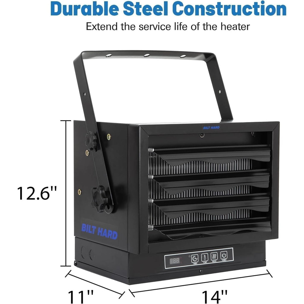 BILT HARD 5000W Electric Garage Heater, 240V Hardwired Fan-Forced Ceiling Mount Shop Heater with Build-in Thermostat, Industrial Heater for Garage and Workshop (Power Cord not Included)-Heater-Grease Monkey Garage