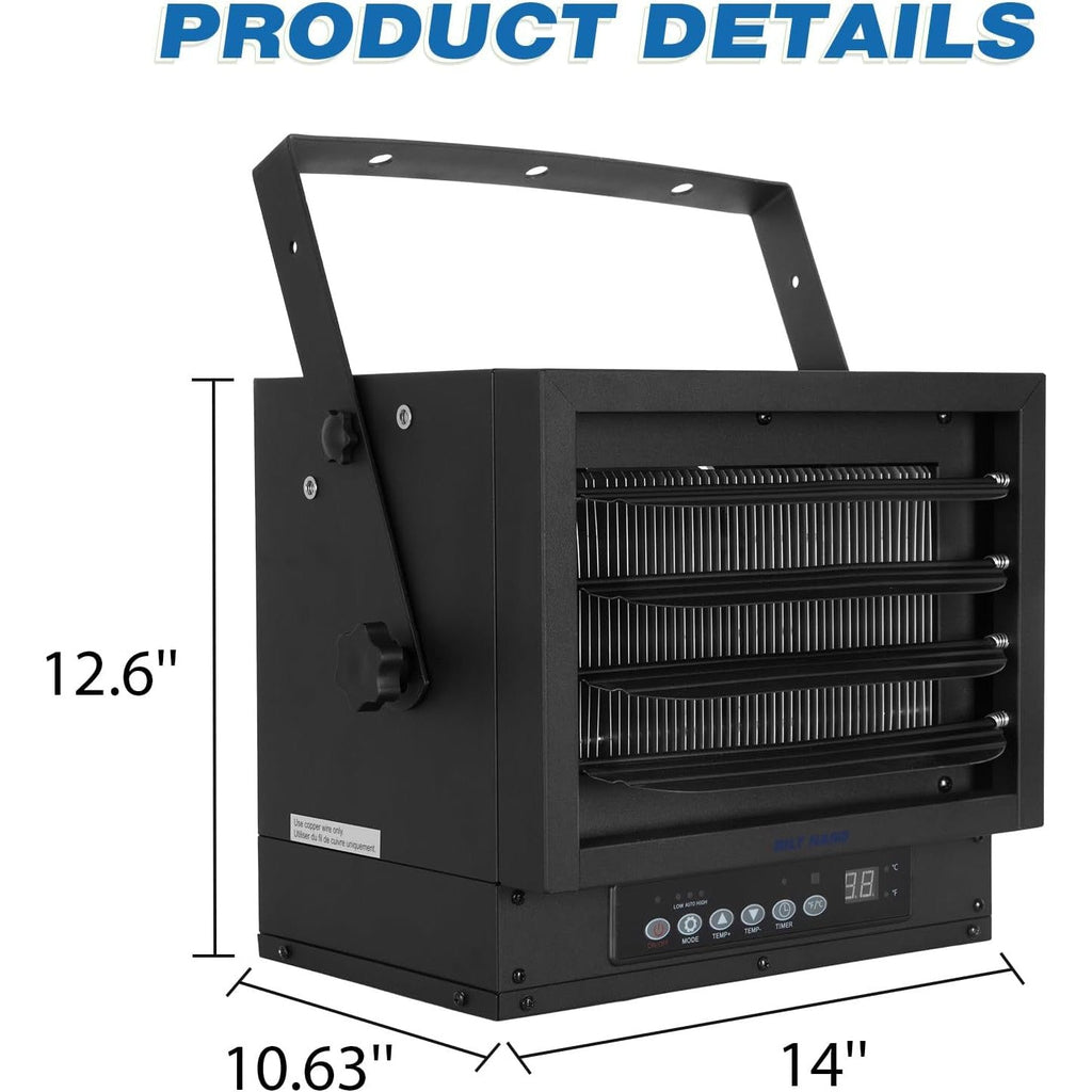 BILT HARD 7500W Electric Garage Heater, 240V Digital Fan-Forced Ceiling Mount Heater with Remote, Hardwired Shop Garage Heater with Thermostat, Overheat Protection, Timer, Ideal for Workshop-Heater-Grease Monkey Garage