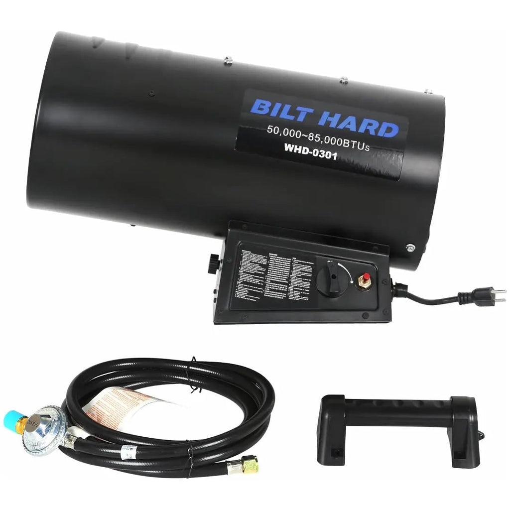 BILT HARD 85,000 BTU Forced Air Propane Heater, Adjustable Portable Liquid Propane Torpedo Heater, CSA Listed-Heater-Grease Monkey Garage