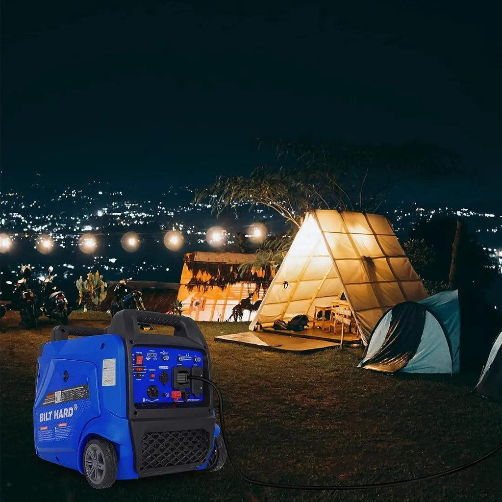 BILT HARD Portable Generator 5500 Watt, Quiet Inverter Generator with Electric Start, 120V NEMA 5-20R, NEMA TT-30R and 12V DC Output, Outdoor Generators for Home Backup Use and RV Ready-Generator-Grease Monkey Garage