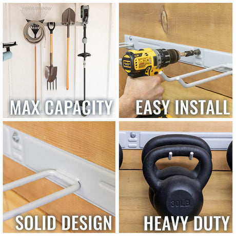 Bedrock Garage Tool Organizer | Grey-Wall Mounted-Grease Monkey Garage