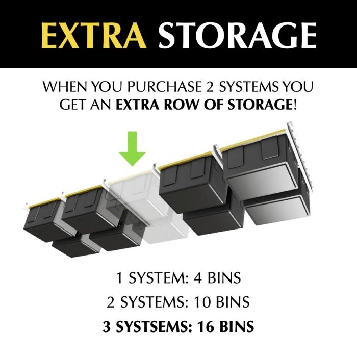 Bin Slide Overhead Storage System-Grease Monkey Garage