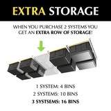 Bin Slide Overhead Storage System-Grease Monkey Garage