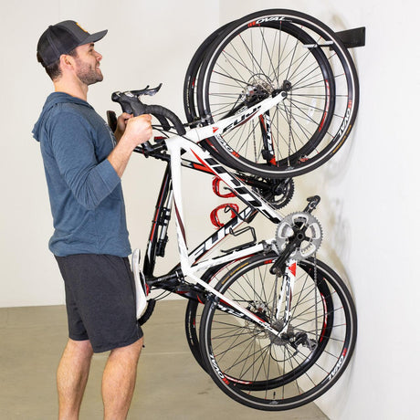 Blackstone Bike Storage Rack | 2 Bikes | Black-Wall Mounted-Grease Monkey Garage