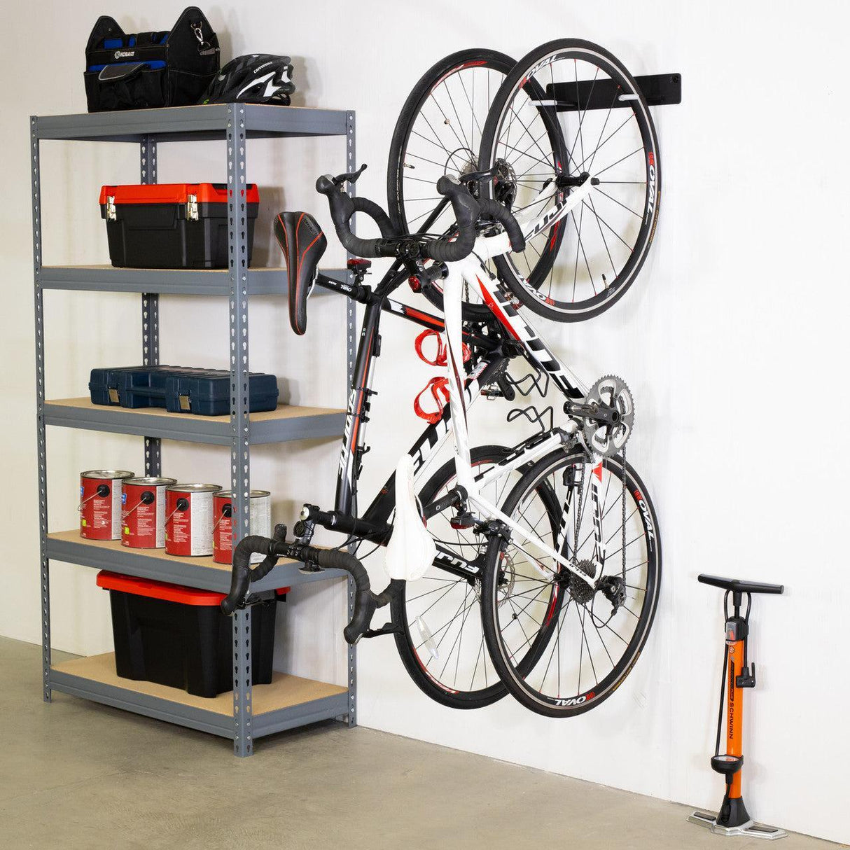 Blackstone Bike Storage Rack | 2 Bikes | Black-Wall Mounted-Grease Monkey Garage