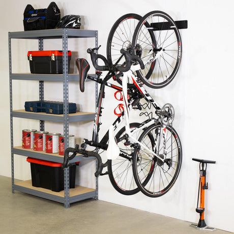 Blackstone Bike Storage Rack | 2 Bikes | Black-Wall Mounted-Grease Monkey Garage