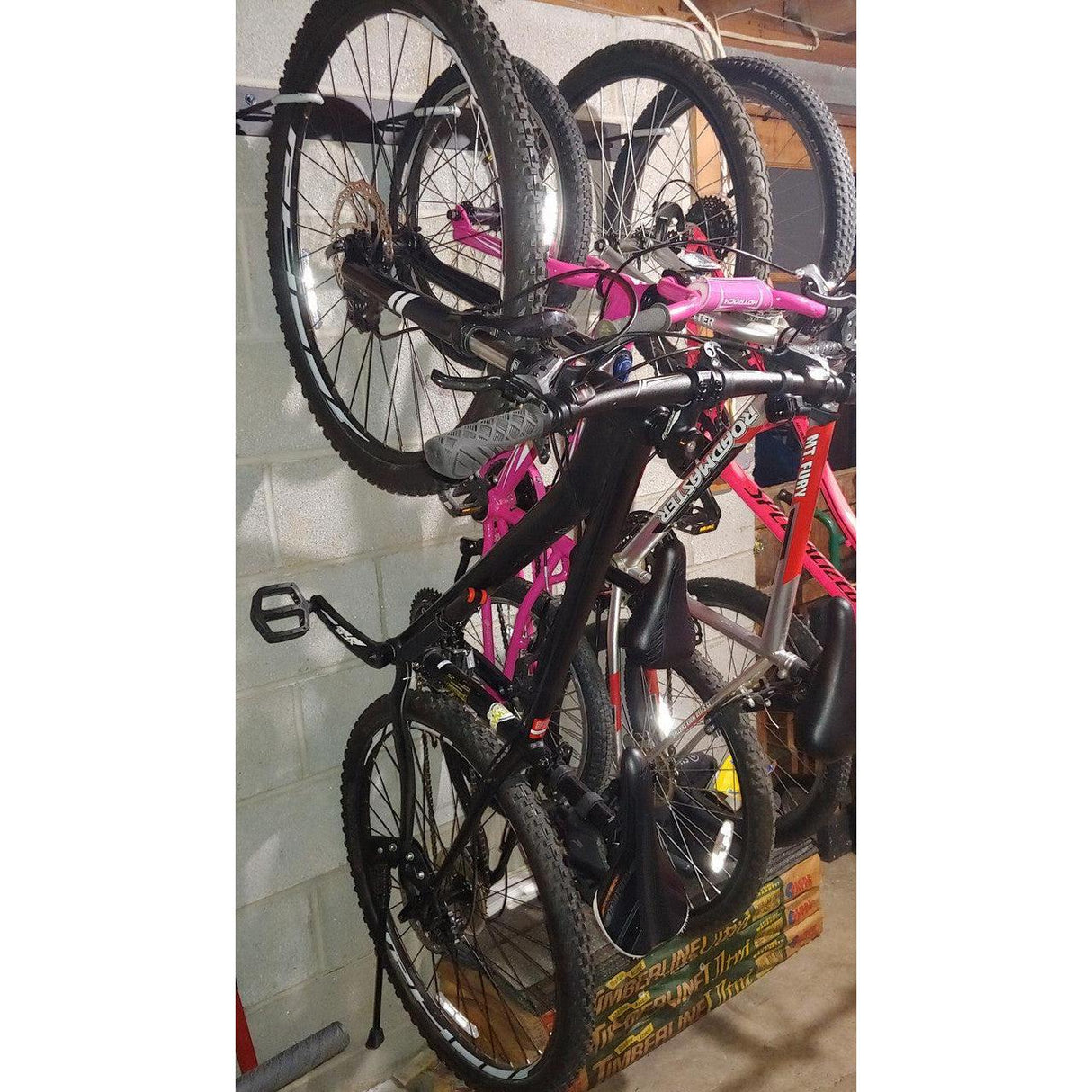 Blackstone Bike Storage Rack | 4 Bikes | Black-Wall Mounted-Grease Monkey Garage