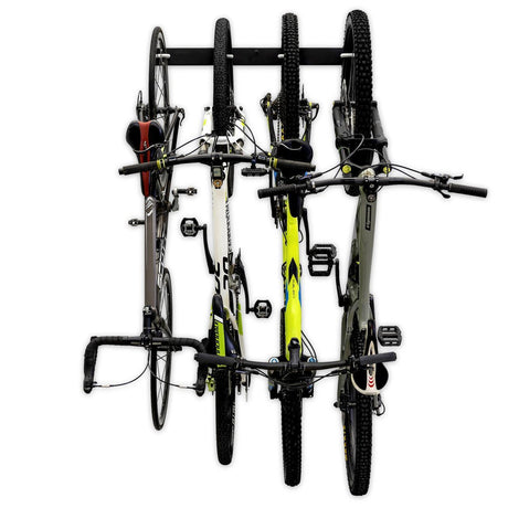 Blackstone Bike Storage Rack | 4 Bikes | Black-Wall Mounted-Grease Monkey Garage