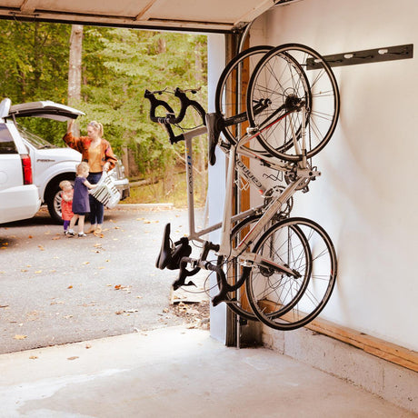 Blackstone Bike Storage Rack | 4 Bikes | Black-Wall Mounted-Grease Monkey Garage
