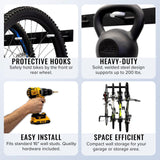 Blackstone Bike Storage Rack | 4 Bikes | Black-Wall Mounted-Grease Monkey Garage