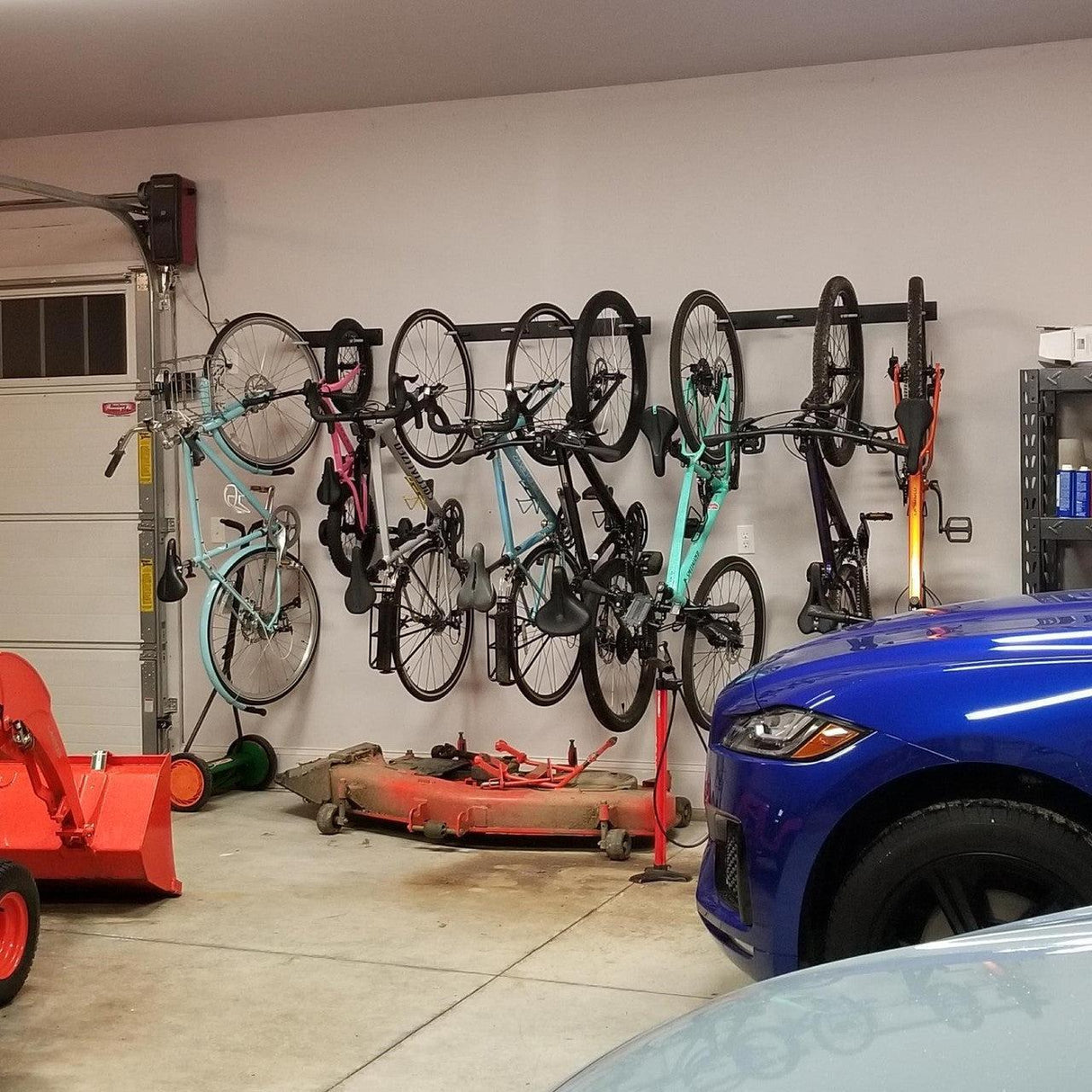 Blackstone Bike Storage Rack | 4 Bikes | Black-Wall Mounted-Grease Monkey Garage