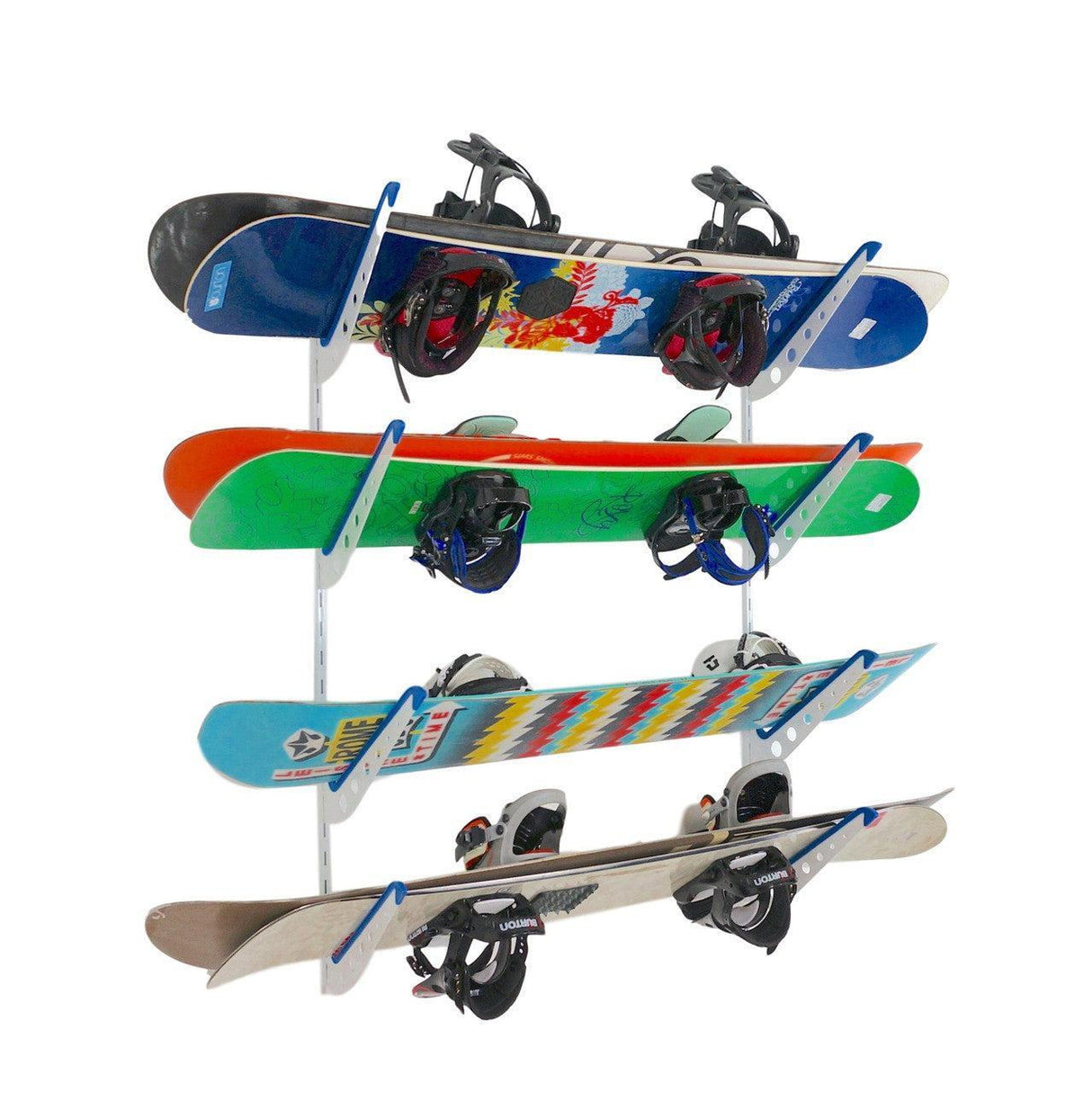 Brighton Snowboard Storage | Adjustable XSR | 4 Levels | White-Wall Mounted-Grease Monkey Garage