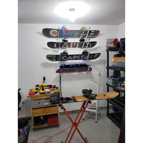 Brighton Snowboard Storage | Adjustable XSR | 4 Levels | White-Wall Mounted-Grease Monkey Garage
