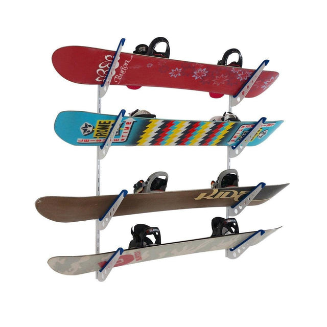 Brighton Snowboard Storage | Adjustable XSR | 4 Levels | White-Wall Mounted-Grease Monkey Garage