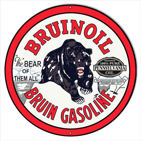 Bruinoil Metal Sign-Metal Signs-Grease Monkey Garage