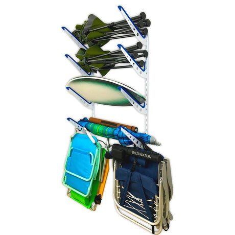 Buckroe Beach Gear Storage | Adjustable XSR | 4 Levels | White-Wall Mounted-Grease Monkey Garage