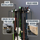 Burlington Ski Storage Rack | Holds 6 Pairs of Skis-Wall Mounted-Grease Monkey Garage