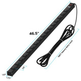 CRST 2.6" Wide Space 16 Outlets Mountable Metal Power Strip Surge Protector, 15FT Power Cord, Mounting Brackets Included-surge protector power strip-Grease Monkey Garage