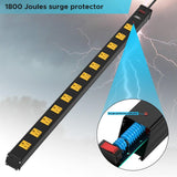 CRST 2.6" Wide Spaced 12 Outlets Mountable Metal Power Strip Surge Protector, Optional 6FT or 15FT Power Cord, Mounting Brackets included-power strip-Grease Monkey Garage