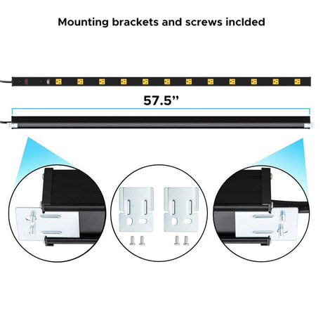 CRST 4.2" Wide Spaced 12 Outlets Mountable Metal Power Strip Surge Protector, 15FT Power Cord, Mounting Brackets Included-surge protector power strip-Grease Monkey Garage