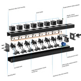 CRST 8 Outlets Wide Spaced Mountable Metal Power Strip Surge Protector, 6FT Flat Plug Power Cord, Mounting Kits Included-Surge protector Power strip-Grease Monkey Garage
