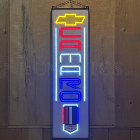 Camaro Vertical LED Flex-Neon Sign in Can-Grease Monkey Garage
