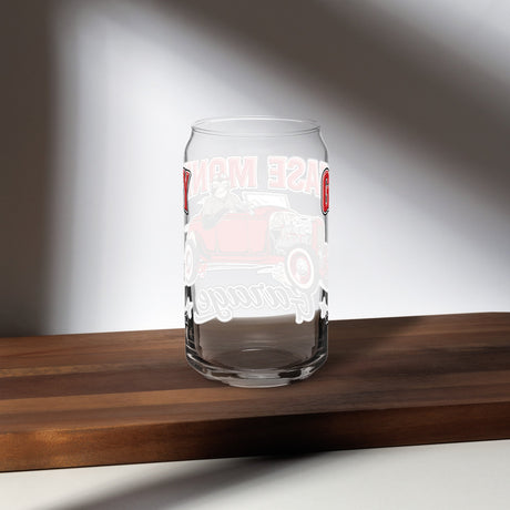 Can-shaped glass-Grease Monkey Garage