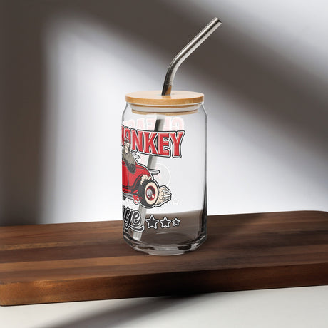 Can-shaped glass-Grease Monkey Garage