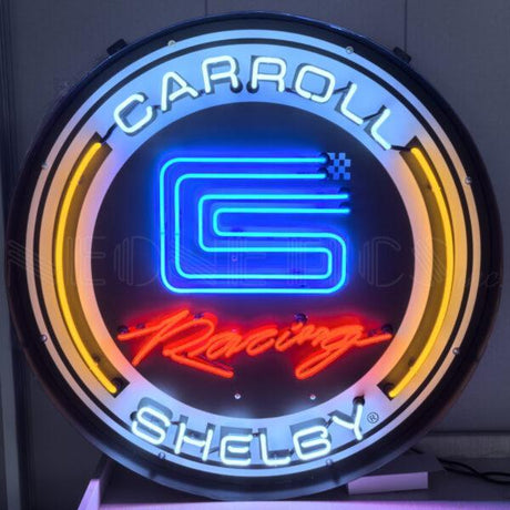 Carroll Shelby Motors Neon Sign in Steel Can (36")-Neon Signs-Grease Monkey Garage