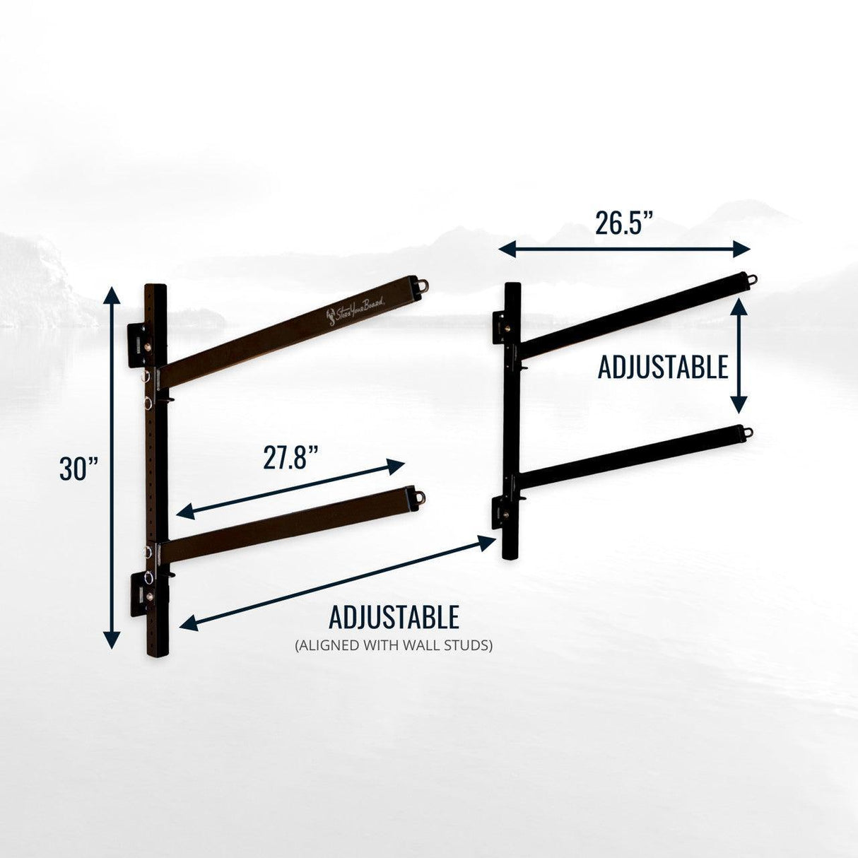 Champlain Kayak Storage | Indoor Adjustable Rack | 2 Levels-Wall Mounted-Grease Monkey Garage