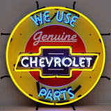 Chevrolet Parts Neon Sign with Backing-Neon Signs-Grease Monkey Garage