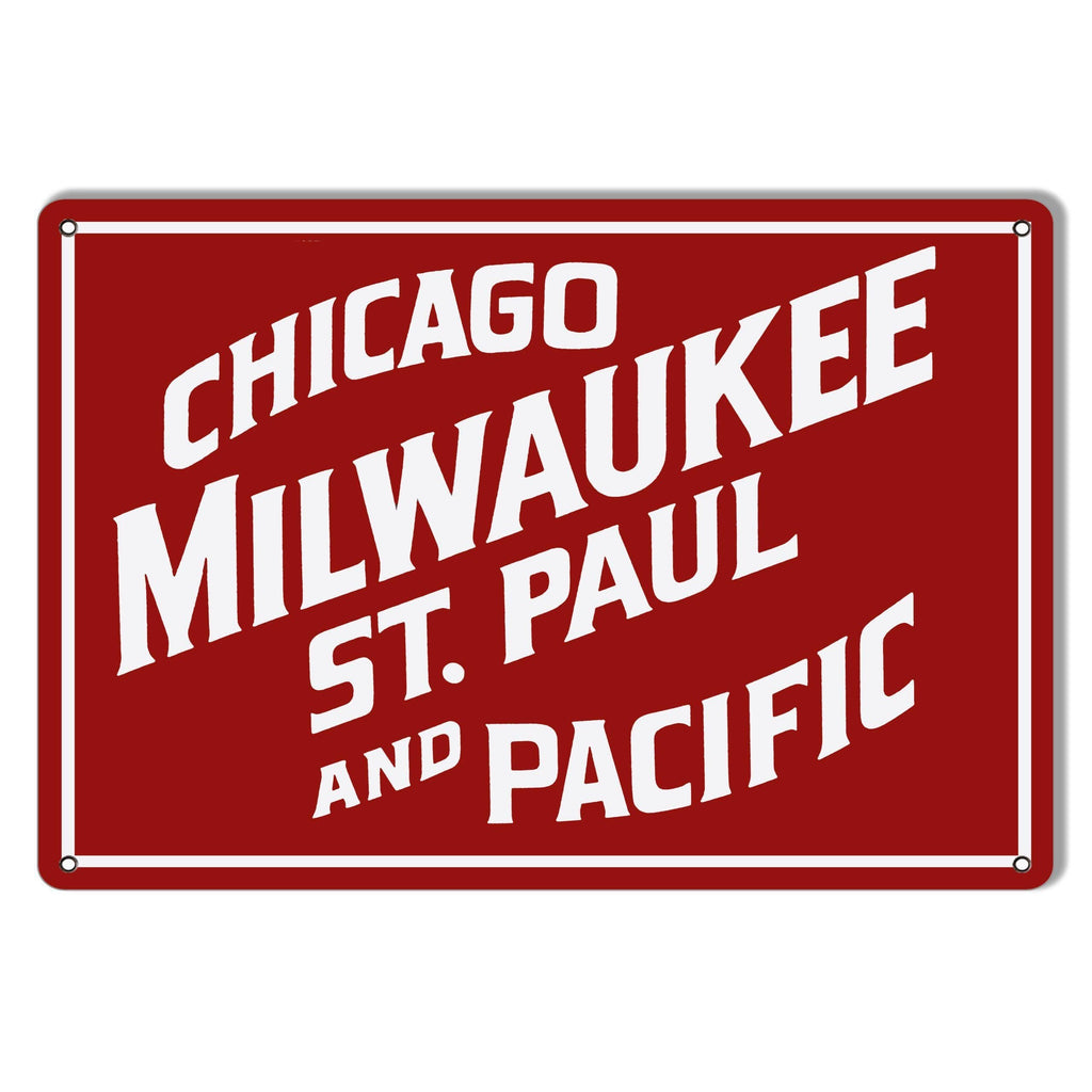 Chicago Milwaukee St. Paul and Pacific Railroad Sign-Metal Signs-Grease Monkey Garage