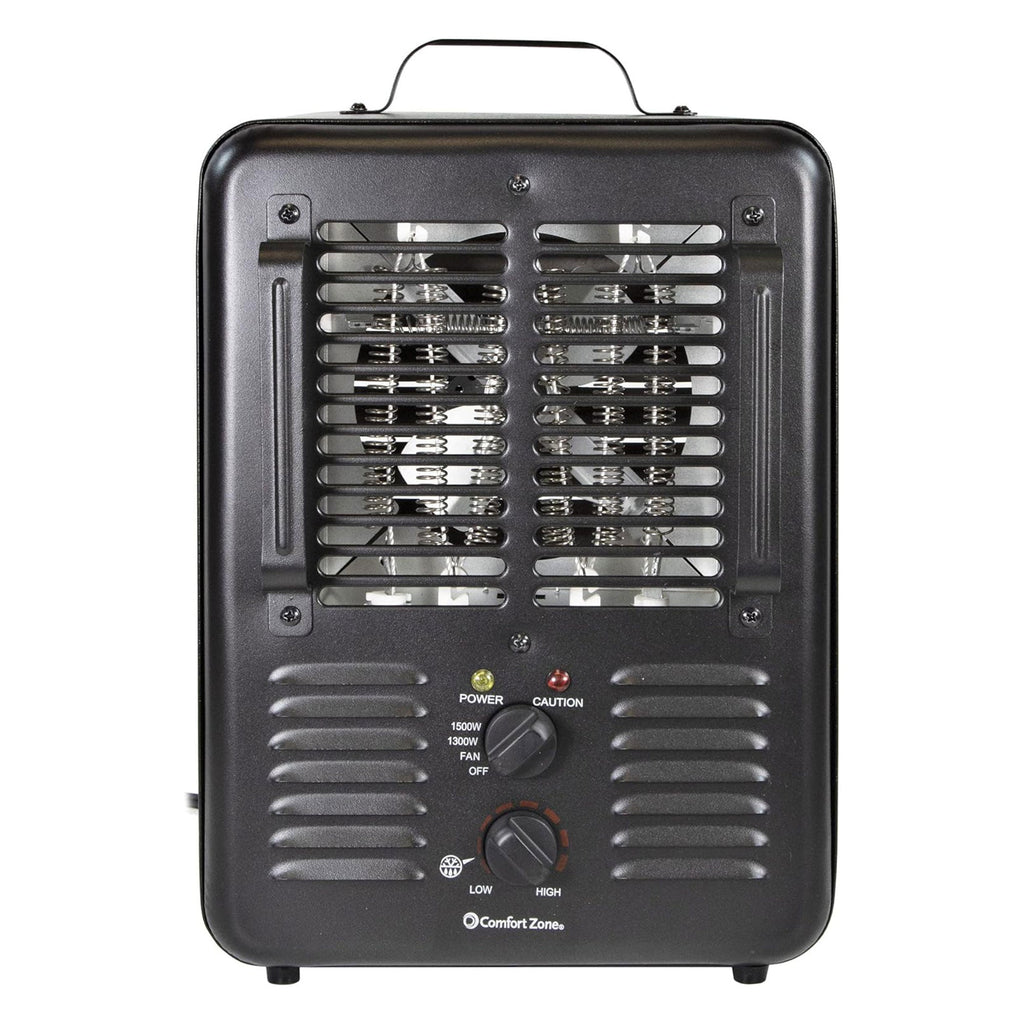 Comfort Zone 1500W Electric 3 Heat Utility Heater w/Adjustable Thermostat, Black-*Home&Garden | Household Appliances | Climate Control Appliances | Space Heaters-Grease Monkey Garage