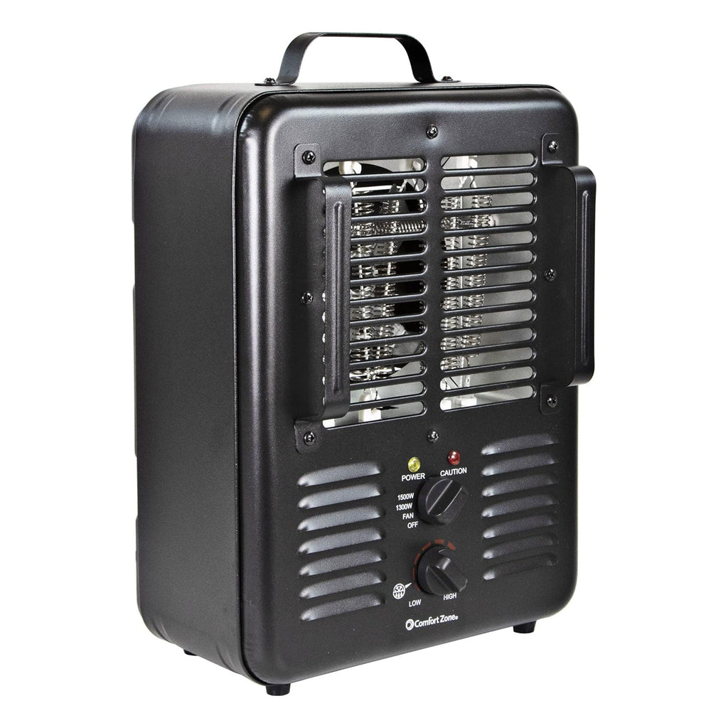 Comfort Zone 1500W Electric 3 Heat Utility Heater w/Adjustable Thermostat, Black-*Home&Garden | Household Appliances | Climate Control Appliances | Space Heaters-Grease Monkey Garage