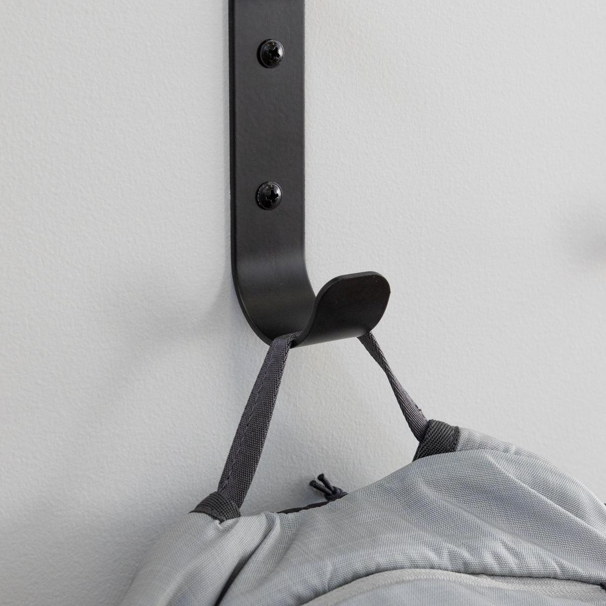 Crozet Multipurpose Wall Hooks | 4-Pack | Black-Wall Mounted-Grease Monkey Garage