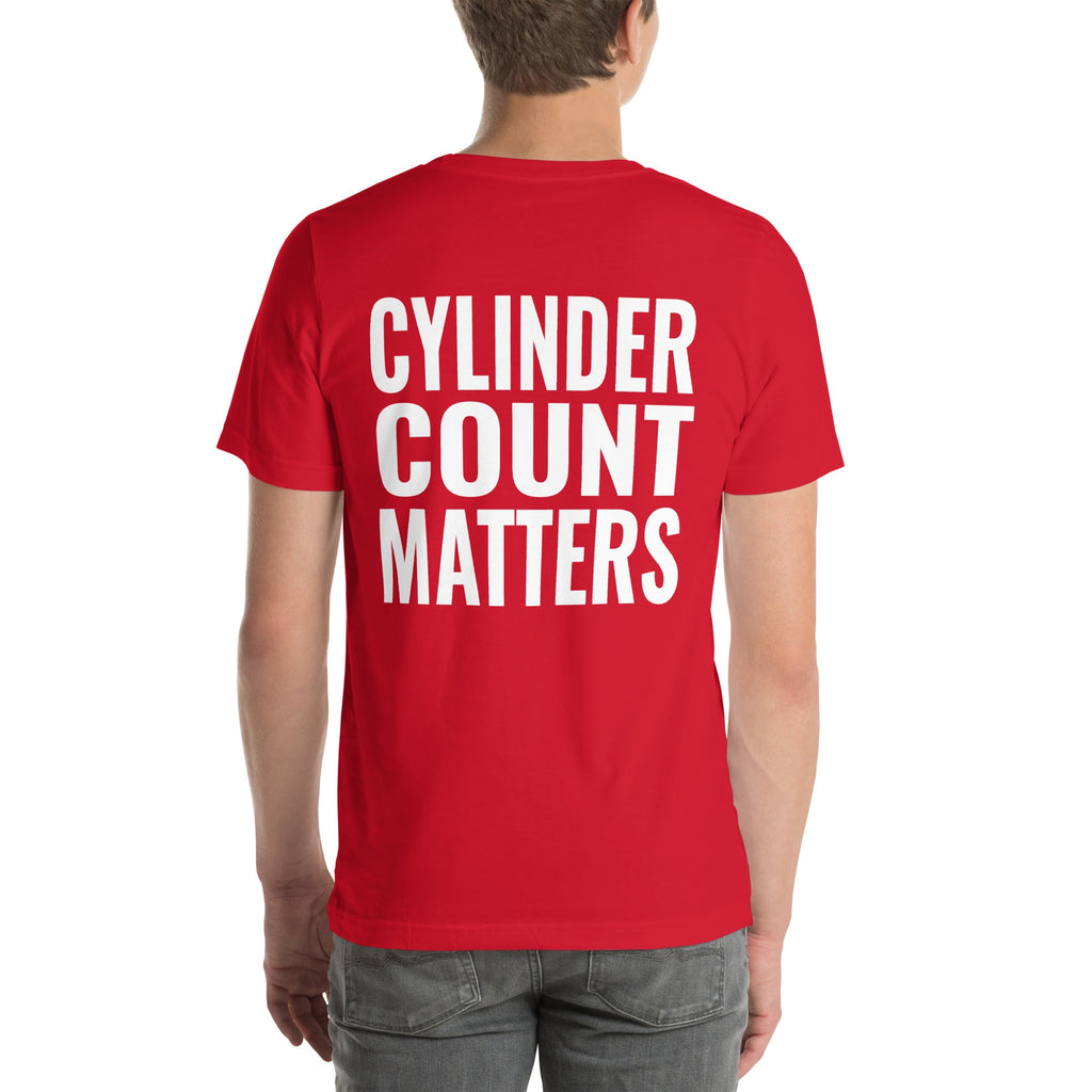 Cylinder Count Matters Unisex T-Shirt-Grease Monkey Garage