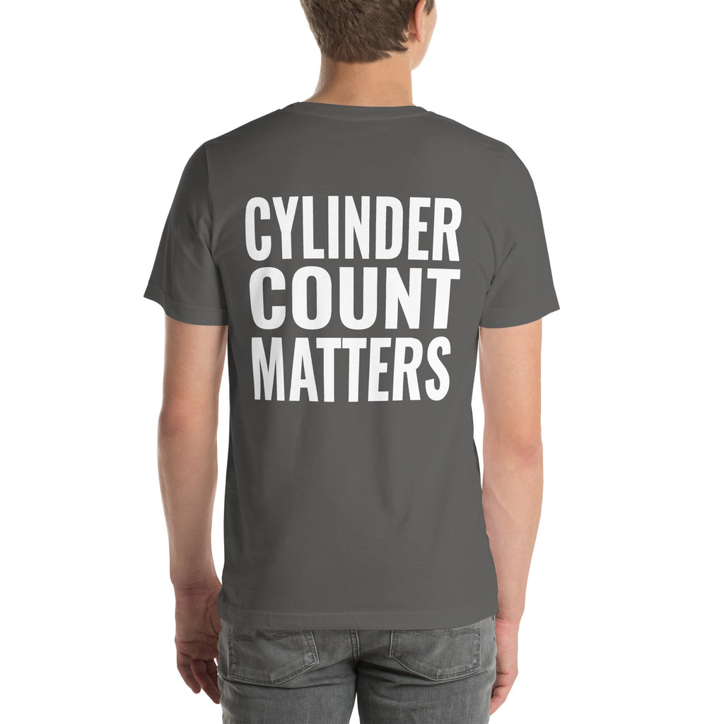 Cylinder Count Matters Unisex T-Shirt-Grease Monkey Garage