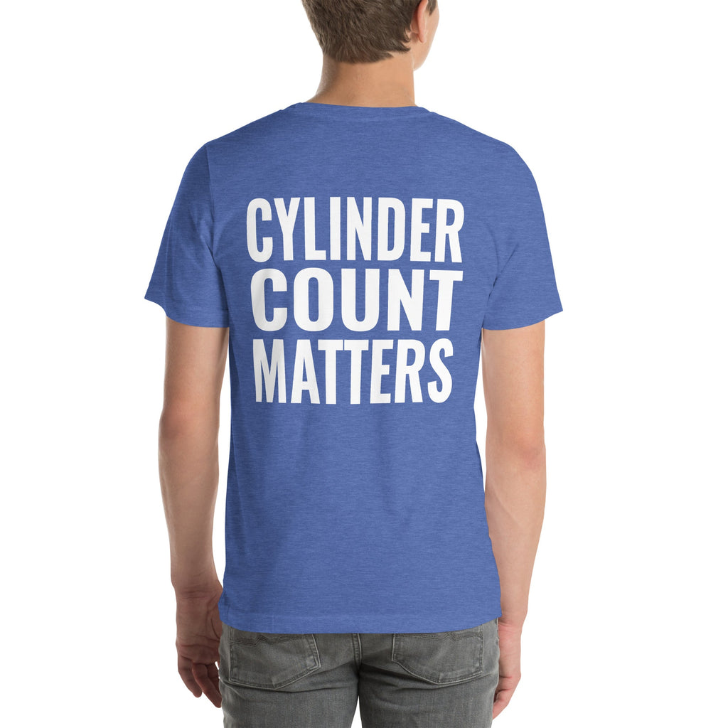 Cylinder Count Matters Unisex T-Shirt-Grease Monkey Garage
