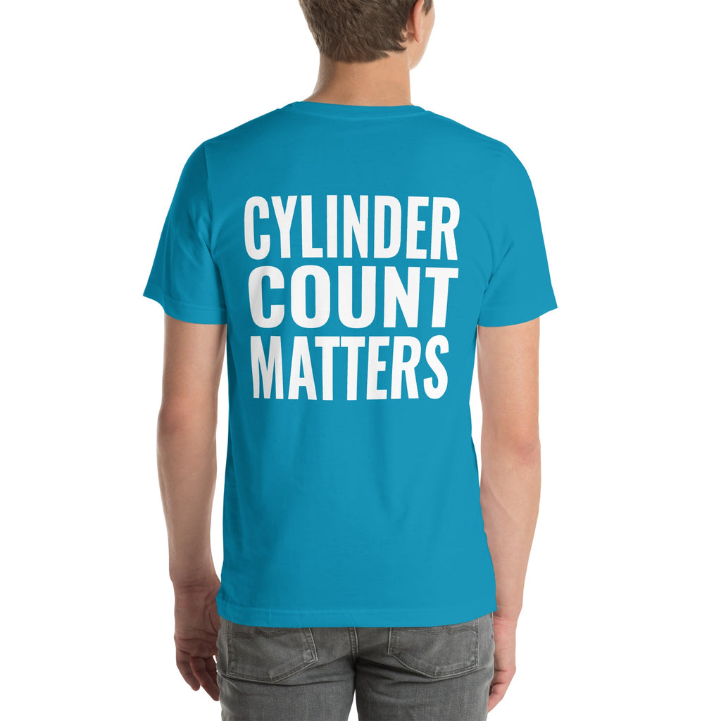 Cylinder Count Matters Unisex T-Shirt-Grease Monkey Garage