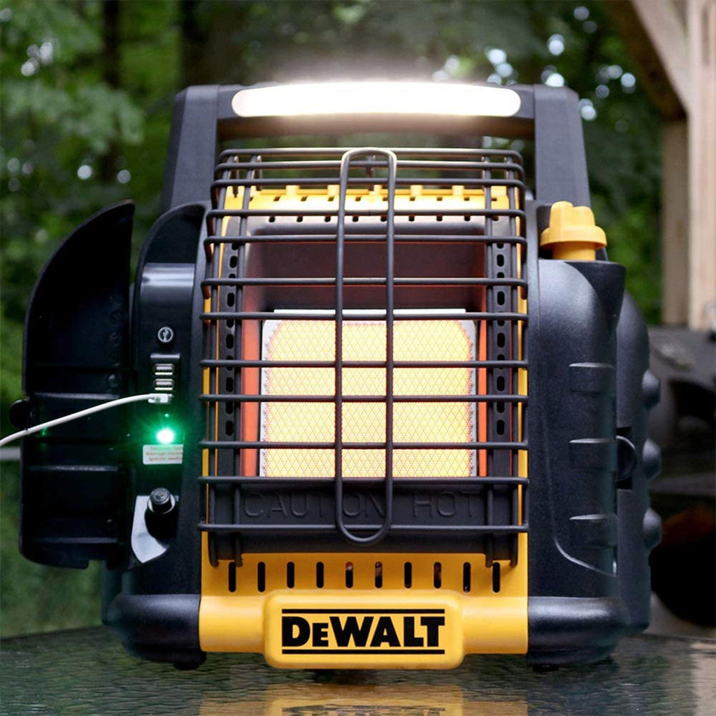 Dewalt 12,000 BTU Portable Cordless Heavy Duty Propane Radiant Heater, Black-Home & Garden | Household Appliances | Climate Control Appliances | Space Heaters-Grease Monkey Garage