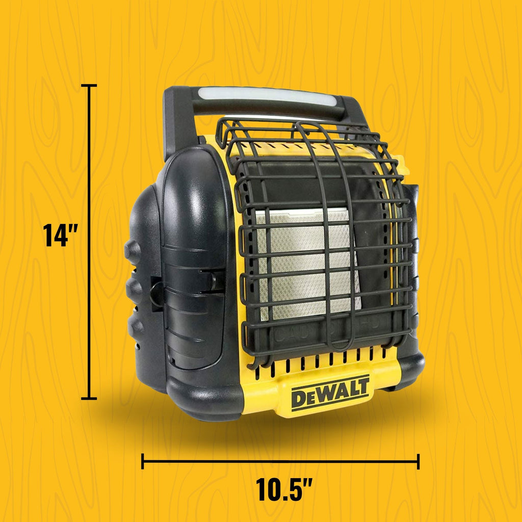 Dewalt 12,000 BTU Portable Cordless Heavy Duty Propane Radiant Heater, Black-Home & Garden | Household Appliances | Climate Control Appliances | Space Heaters-Grease Monkey Garage