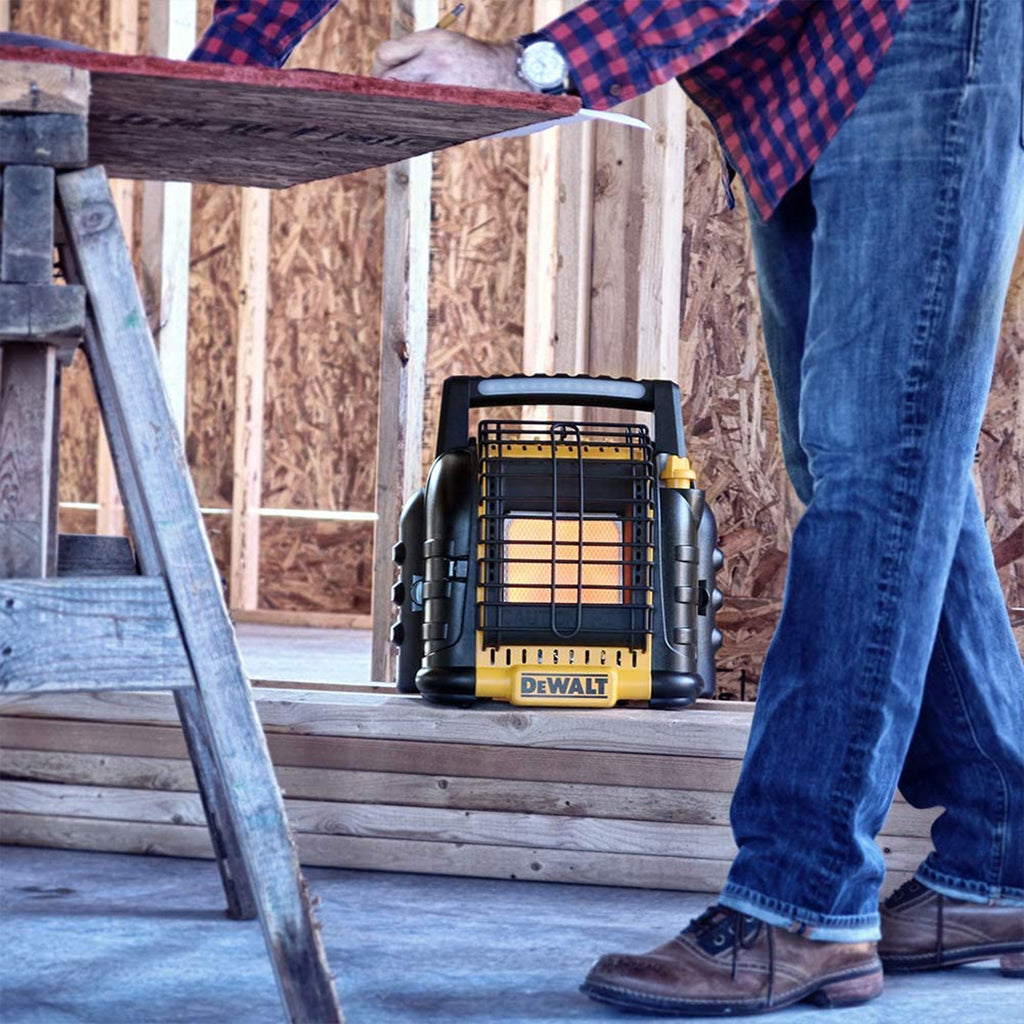 Dewalt 12,000 BTU Portable Cordless Heavy Duty Propane Radiant Heater, Black-Home & Garden | Household Appliances | Climate Control Appliances | Space Heaters-Grease Monkey Garage