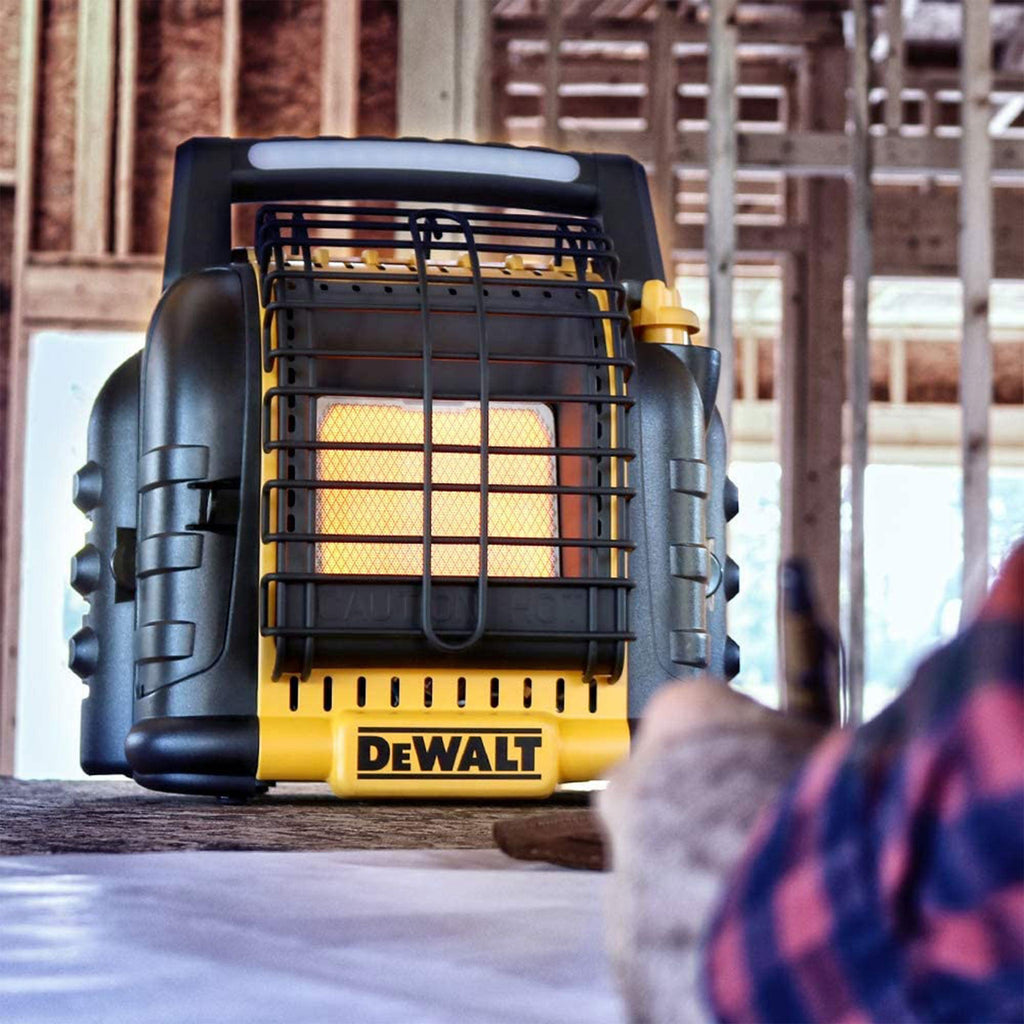 Dewalt 12,000 BTU Portable Cordless Heavy Duty Propane Radiant Heater, Black-Home & Garden | Household Appliances | Climate Control Appliances | Space Heaters-Grease Monkey Garage