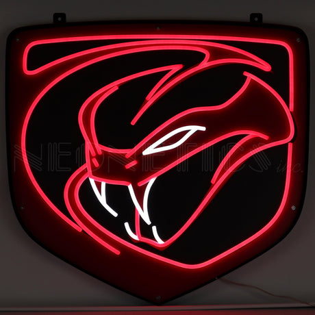 Dodge Viper LED Flex-Neon Sign in Steel Can-Grease Monkey Garage