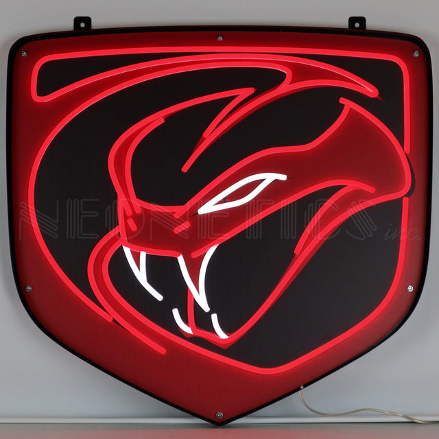 Dodge Viper LED Flex-Neon Sign in Steel Can-Grease Monkey Garage