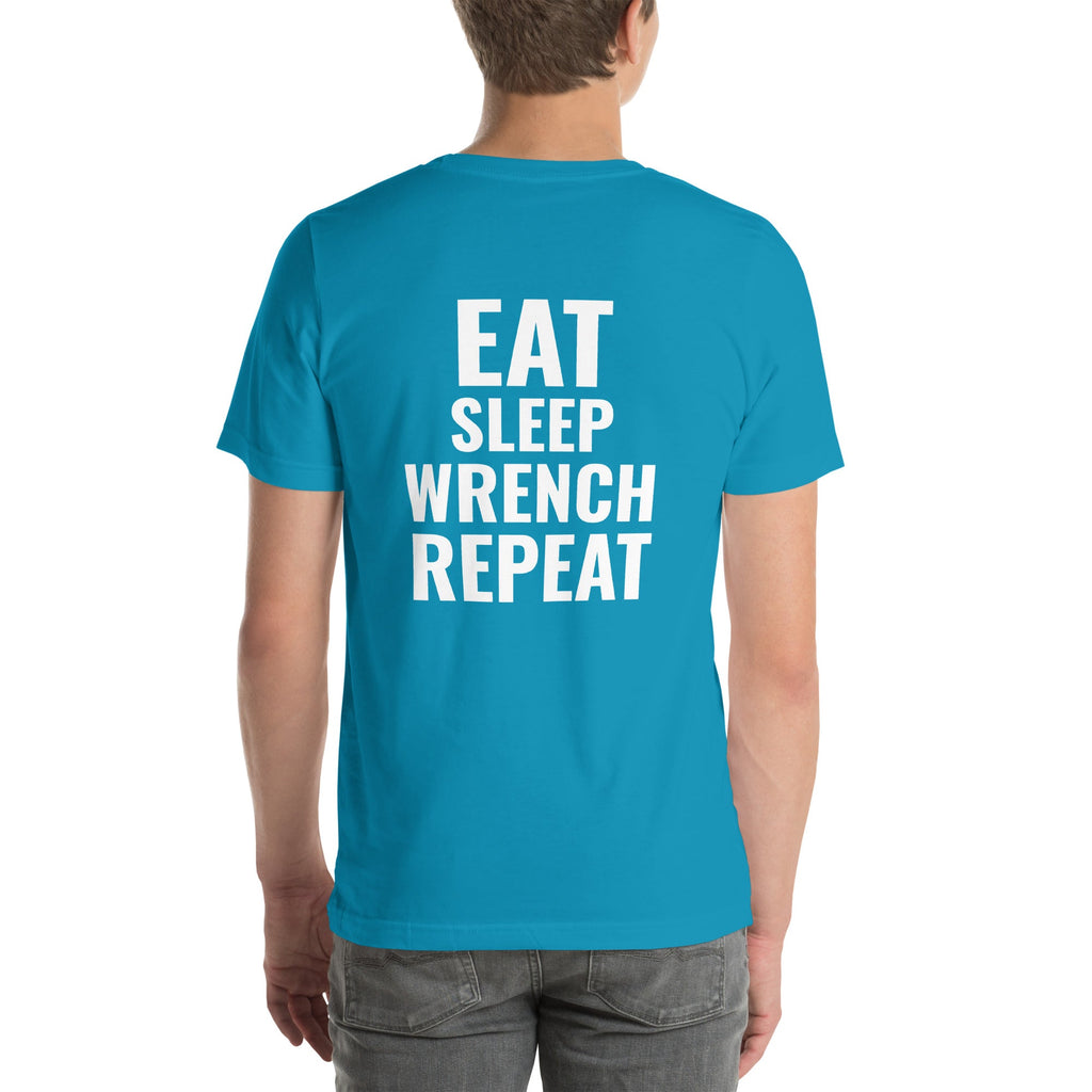 Eat Sleep Wrench Repeat Unisex T-Shirt-Grease Monkey Garage