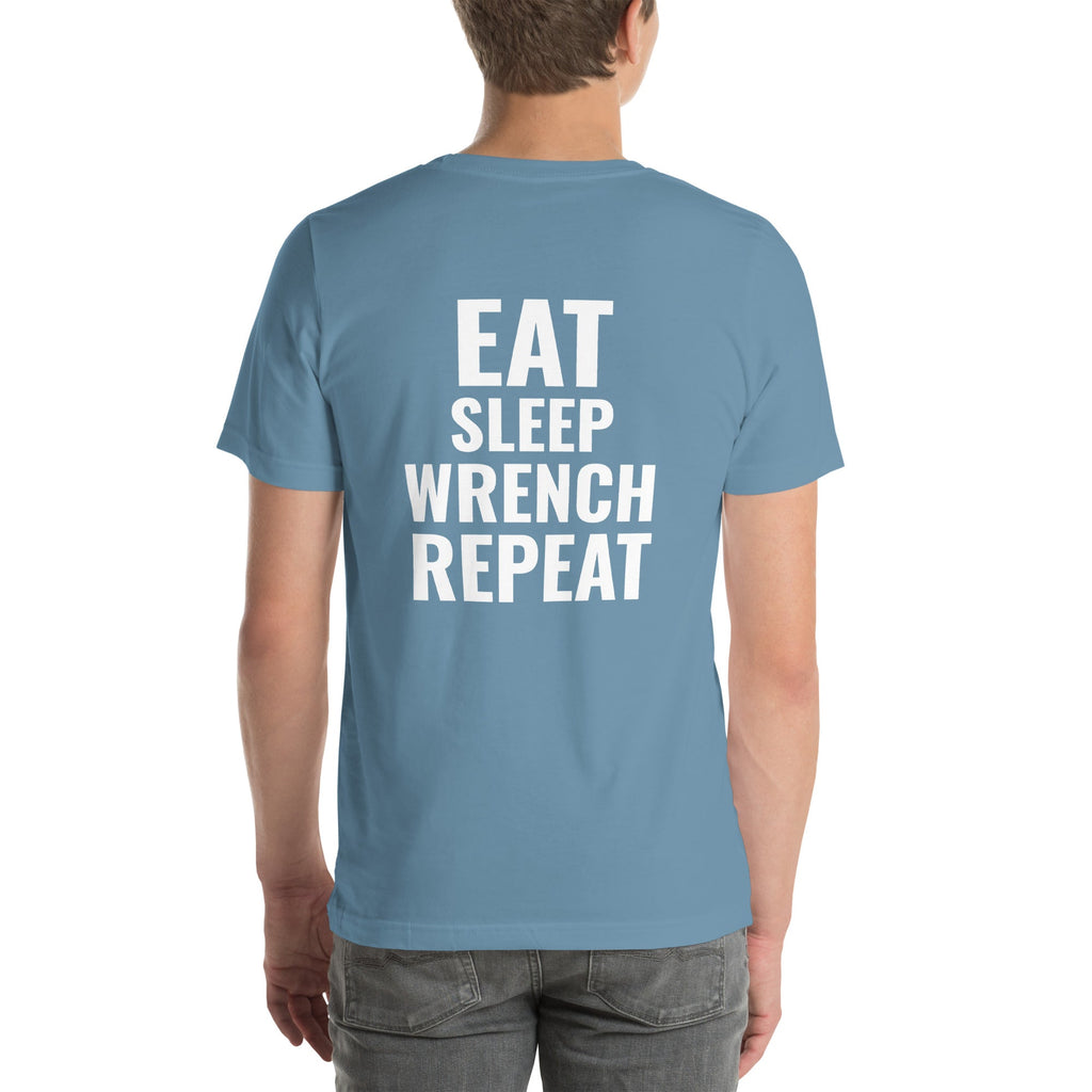 Eat Sleep Wrench Repeat Unisex T-Shirt-Grease Monkey Garage